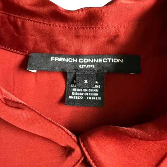 French Connection Satin Button Up Shirt - Picture 3 of 8